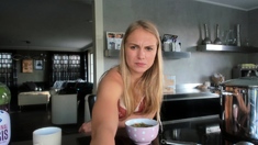 Blonde teen Sierras first erotic masturbation video