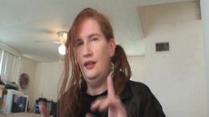 Kinky redhead dominatrix has her lips working their magic on a dick