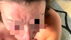 Wet and messy amateur blowjob and handjob