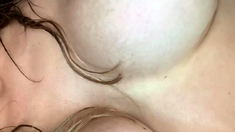 Amateur blond girl with big boobs getting fucked