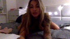 Brunette toys her ass on webcam