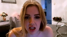 Big Boobed Blonde Masturbates With A Dildo In The Bathroom