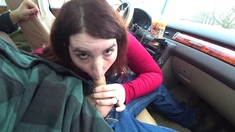 Blonde amateur blowjob POV in public