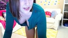 Webcam Teen masturbates and pretends you came in her mouth