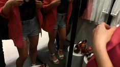Fitting Room Risky Public Sex - Amateur Couple Caught Fuckin