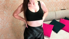 Big-Tit MILF Gives Step Son a Creampie Blowjob