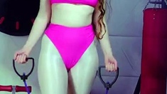 Amateur striptease and Solo masturbation
