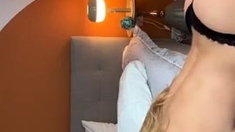 Busty amateur blonde solo