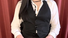 Brunette Tranny Jerking In Hard Dick In Solo Webcam