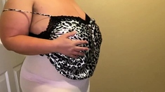 Big Boobed Memphis Masturbates In A Bodystocking