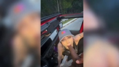 Brunette Slut Takes a BBC Blowjob and Cumshot in Car just