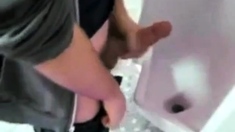 Amazing Guy Cruising In Public Toilet