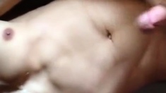 Blowing my load on twink's face then watch him cum
