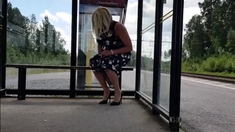 Hannatransa Chastity Crossdresser Outdoors At Train Station.