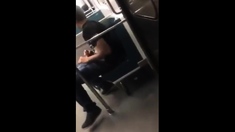 Asian twink get's BJ from older man in a subway